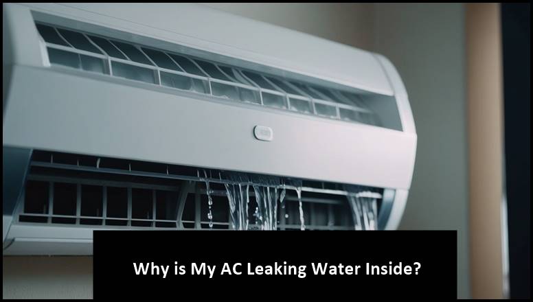 Water leaking from the air conditioner.
