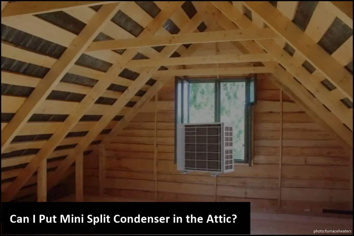 Picture of mini split condenser in attic